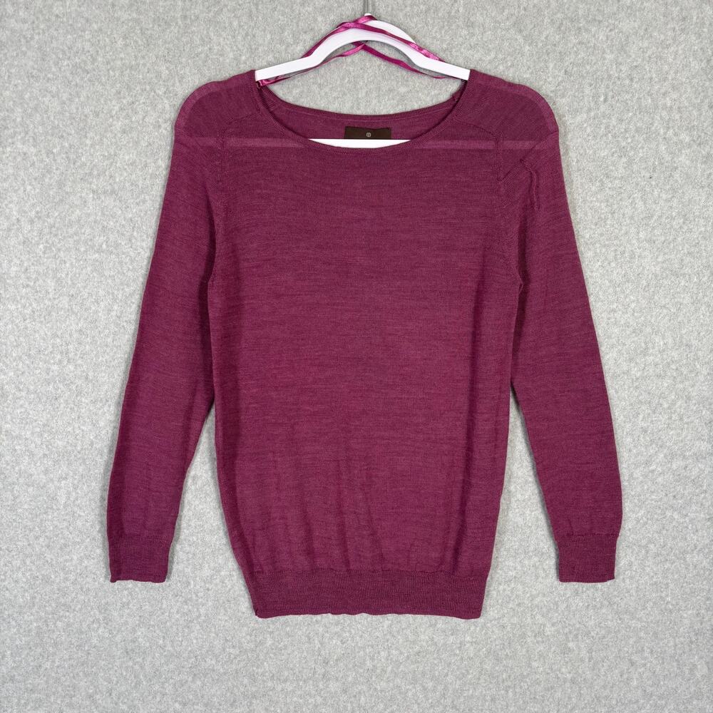 Fenn Wright Manson Sweater Women Small Pink Merino Wool Thin Casual Classic READ